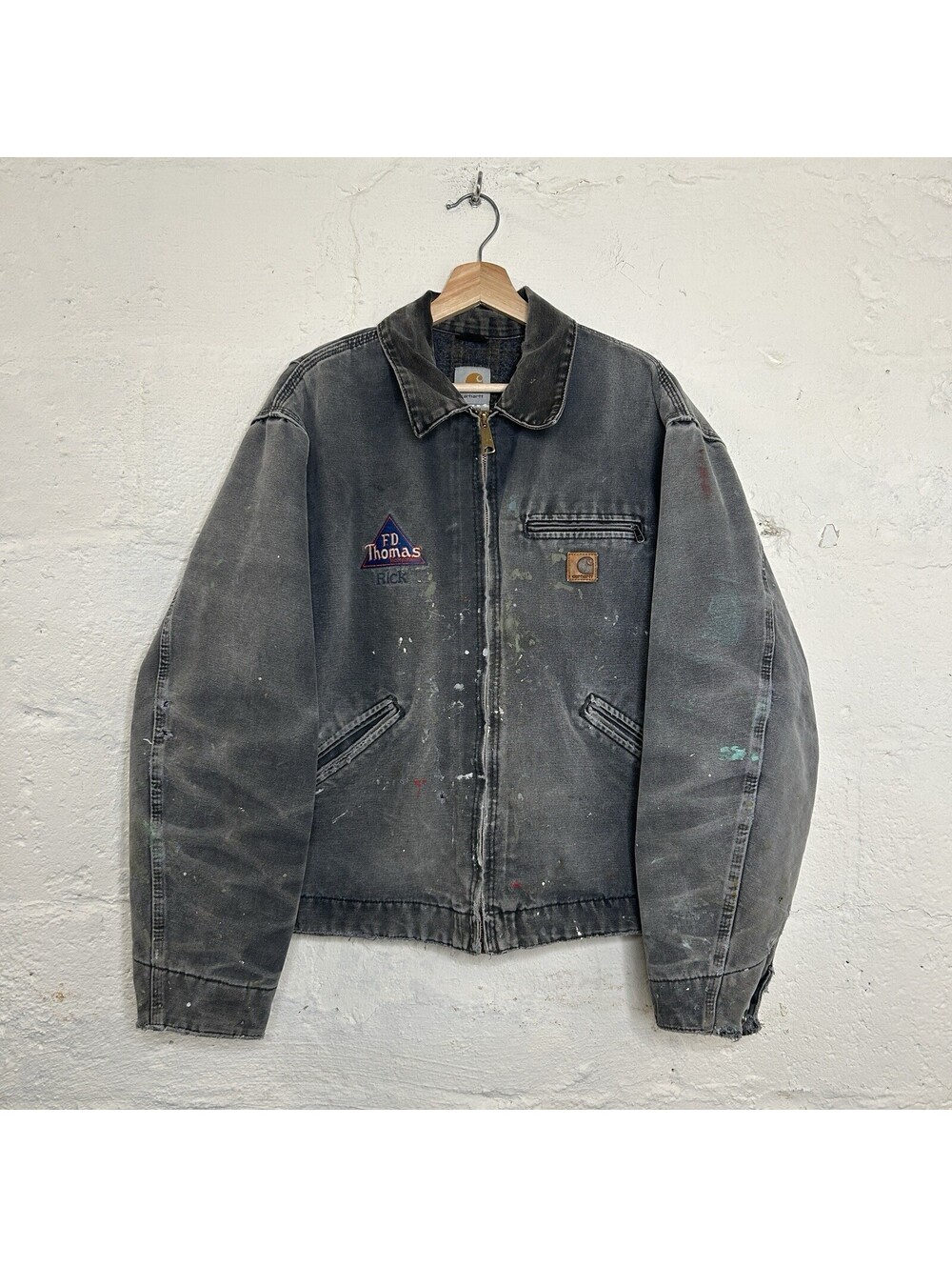 Vintage Carhartt Blanket-Lined Detroit Jacket “Petrol Grey” J97 PTL Men's XL
